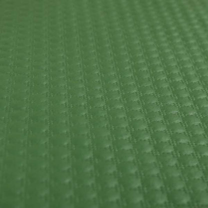 Bourbon Quilted Textured Green Colour Faux Leather Upholstery Fabric