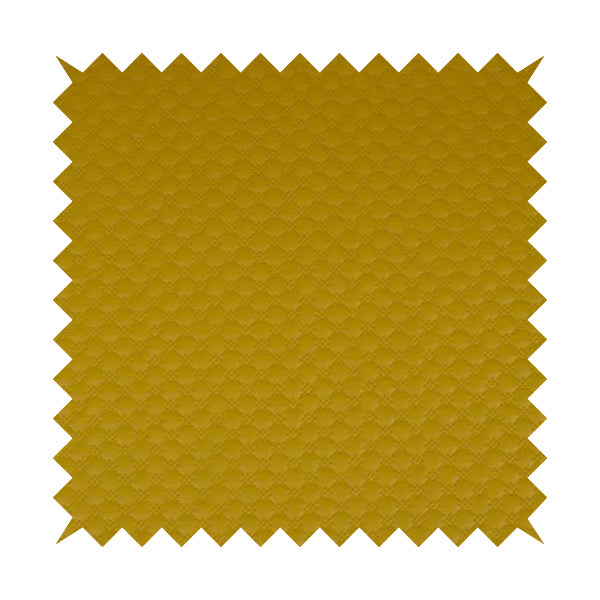 Bourbon Quilted Textured Yellow Colour Faux Leather Upholstery Fabric