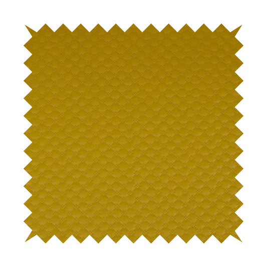 Bourbon Quilted Textured Yellow Colour Faux Leather Upholstery Fabric