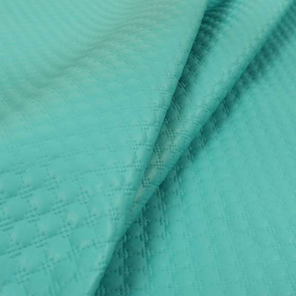 Bourbon Quilted Textured Teal Colour Faux Leather Upholstery Fabric