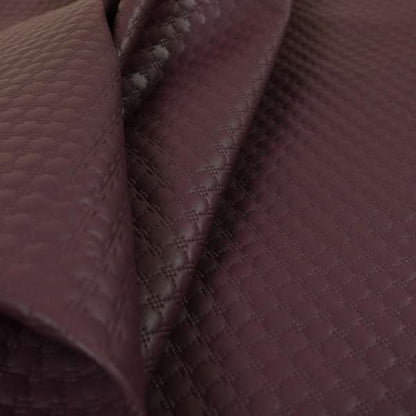 Bourbon Quilted Textured Purple Colour Faux Leather Upholstery Fabric