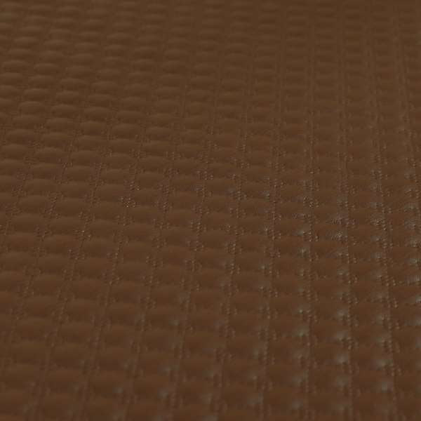 Bourbon Quilted Textured Brown Colour Faux Leather Upholstery Fabric