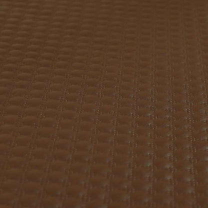 Bourbon Quilted Textured Brown Colour Faux Leather Upholstery Fabric