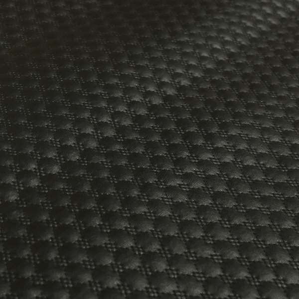 Bourbon Quilted Textured Black Colour Faux Leather Upholstery Fabric