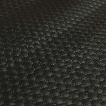 Bourbon Quilted Textured Black Colour Faux Leather Upholstery Fabric
