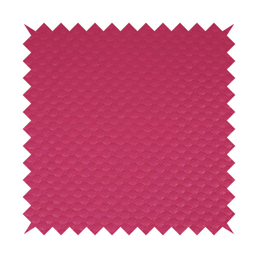 Bourbon Quilted Textured Pink Colour Faux Leather Upholstery Fabric