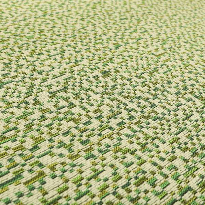 Comfy Chenille Textured Tetris Semi Plain Pattern Upholstery Fabric In Green