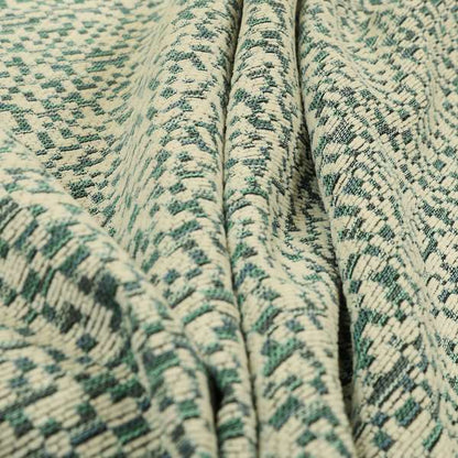 Comfy Chenille Textured Tetris Semi Plain Pattern Upholstery Fabric In Blue - Roman Blinds