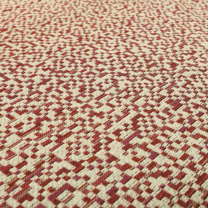 Comfy Chenille Textured Tetris Semi Plain Pattern Upholstery Fabric In Pink - Roman Blinds