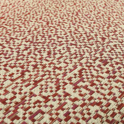 Comfy Chenille Textured Tetris Semi Plain Pattern Upholstery Fabric In Pink - Made To Measure Curtains