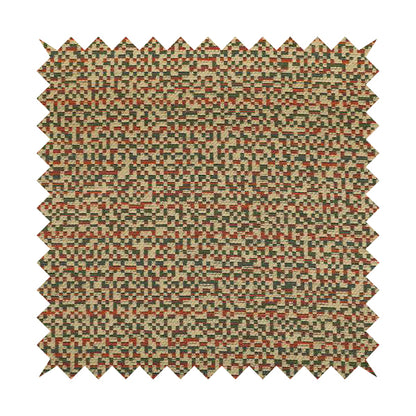Comfy Chenille Textured Tetris Semi Plain Pattern Upholstery Fabric In Brown - Roman Blinds