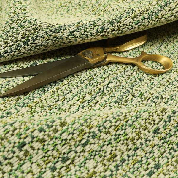 Comfy Chenille Textured Buzz Semi Plain Pattern Upholstery Fabric In Green - Made To Measure Curtains