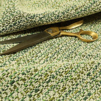 Comfy Chenille Textured Buzz Semi Plain Pattern Upholstery Fabric In Green