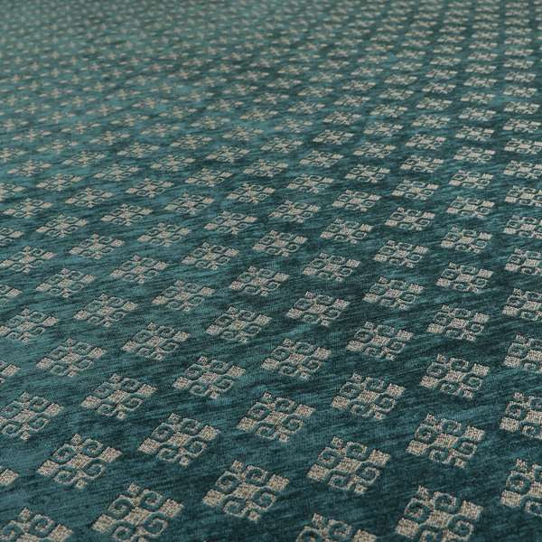 Jaipur Designer Diamond Pattern In Blue Silver Colour Furnishing Fabric CTR-02