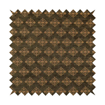 Jaipur Designer Diamond Pattern In Green Gold Colour Furnishing Fabric CTR-06 - Roman Blinds