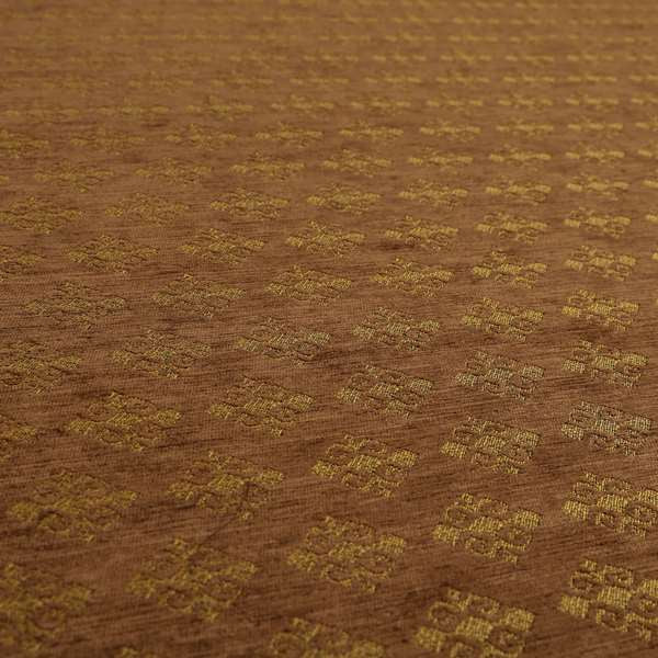 Jaipur Designer Diamond Pattern In Brown Gold Colour Furnishing Fabric CTR-08 - Roman Blinds