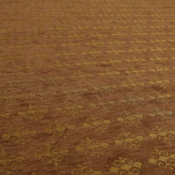 Jaipur Designer Diamond Pattern In Brown Gold Colour Furnishing Fabric CTR-08