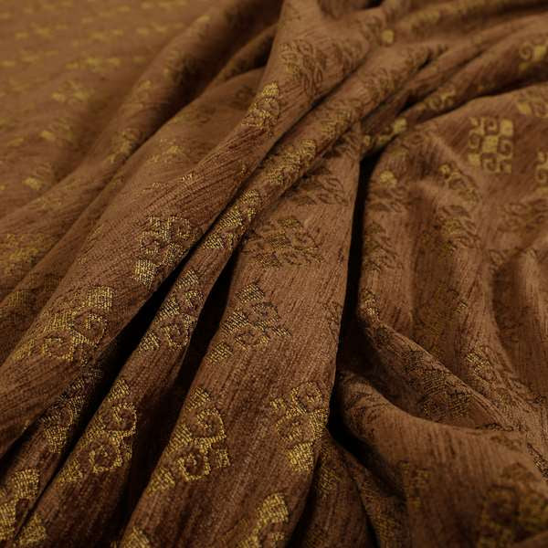 Jaipur Designer Diamond Pattern In Brown Gold Colour Furnishing Fabric CTR-08 - Handmade Cushions