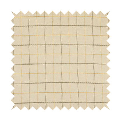 Bainbridge Woven Tartan Pattern In White Yellow Colour Interior Fabric CTR-09 - Roman Blinds