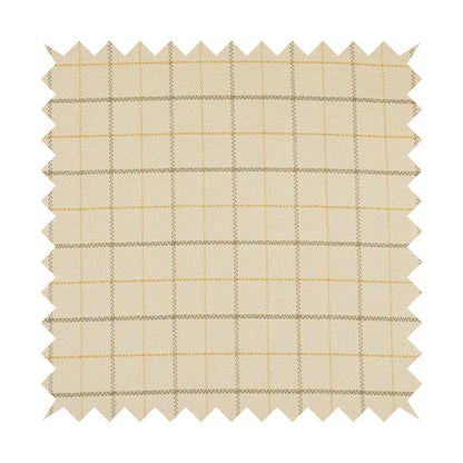 Bainbridge Woven Tartan Pattern In White Yellow Colour Interior Fabric CTR-09