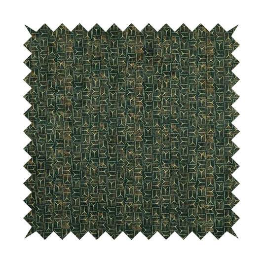 Glamour Geometric Collection Print Velvet Upholstery Fabric Brown Small Tribal Sign Pattern CTR-1004