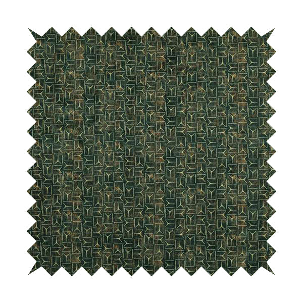 Glamour Geometric Collection Print Velvet Upholstery Fabric Brown Small Tribal Sign Pattern CTR-1004 - Made To Measure Curtains