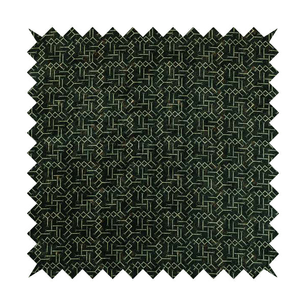 Glamour Geometric Collection Print Velvet Upholstery Fabric Brown Small Pattern CTR-1006 - Made To Measure Curtains