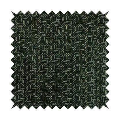 Glamour Geometric Collection Print Velvet Upholstery Fabric Brown Small Pattern CTR-1006 - Made To Measure Curtains