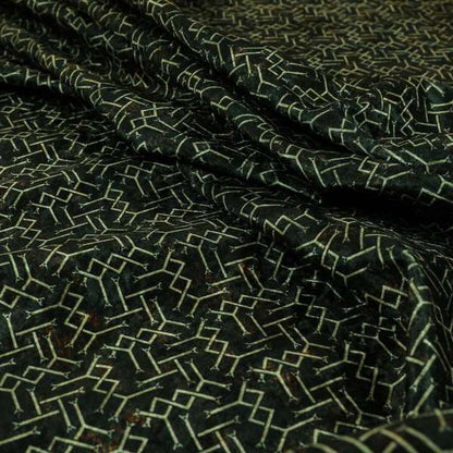 Glamour Geometric Collection Print Velvet Upholstery Fabric Brown Small Pattern CTR-1006 - Roman Blinds