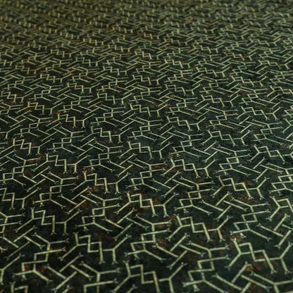 Glamour Geometric Collection Print Velvet Upholstery Fabric Brown Small Pattern CTR-1006 - Handmade Cushions