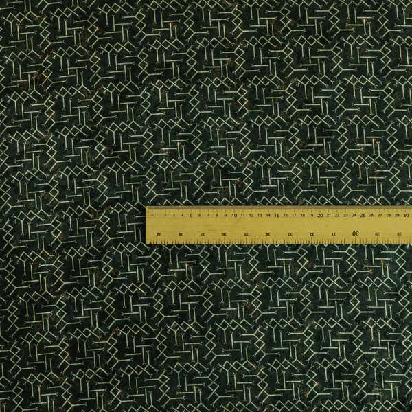 Glamour Geometric Collection Print Velvet Upholstery Fabric Brown Small Pattern CTR-1006 - Roman Blinds