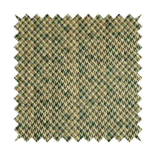 Glamour Geometric Collection Print Velvet Upholstery Fabric Brown Small Houndstooth Pattern CTR-1007