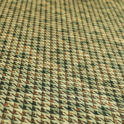 Glamour Geometric Collection Print Velvet Upholstery Fabric Brown Small Houndstooth Pattern CTR-1007 - Handmade Cushions