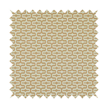 Maze Printed Velvet Modern Geometric Pattern In Brown Upholstery Fabric CTR-1019 - Made To Measure Curtains