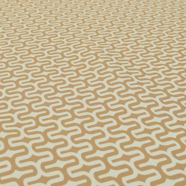 Maze Printed Velvet Modern Geometric Pattern In Brown Upholstery Fabric CTR-1019 - Made To Measure Curtains