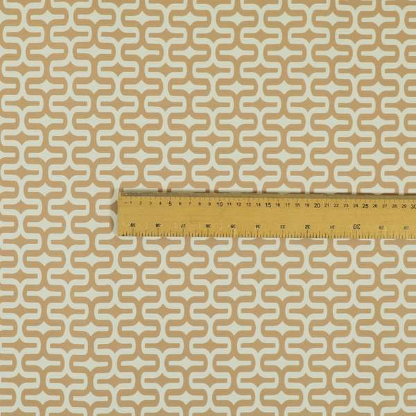 Maze Printed Velvet Modern Geometric Pattern In Brown Upholstery Fabric CTR-1019 - Roman Blinds