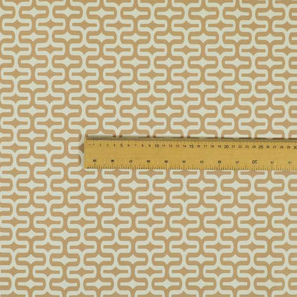 Maze Printed Velvet Modern Geometric Pattern In Brown Upholstery Fabric CTR-1019 - Roman Blinds