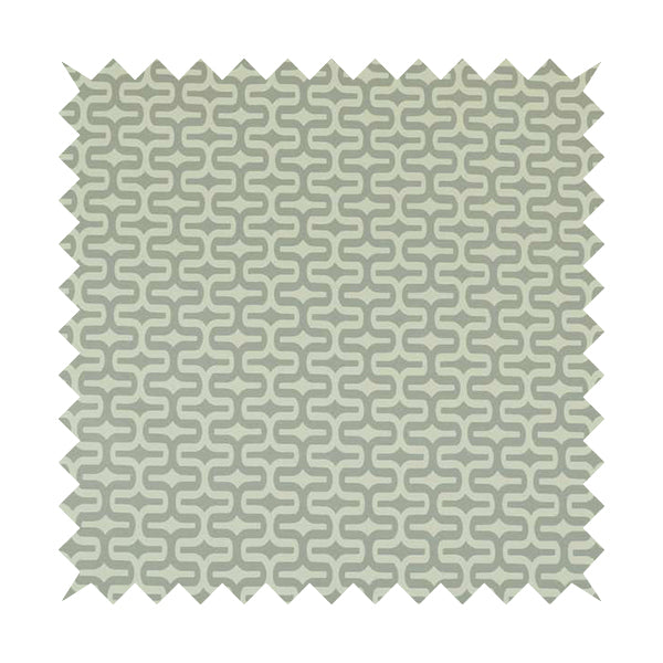 Maze Printed Velvet Modern Geometric Pattern In Grey Upholstery Fabric CTR-1022 - Made To Measure Curtains