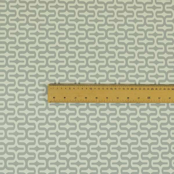 Maze Printed Velvet Modern Geometric Pattern In Grey Upholstery Fabric CTR-1022 - Made To Measure Curtains