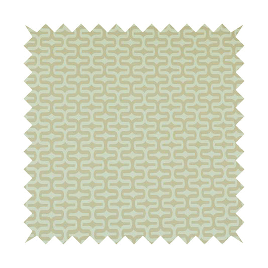 Maze Printed Velvet Modern Geometric Pattern In Light Brown Upholstery Fabric CTR-1024