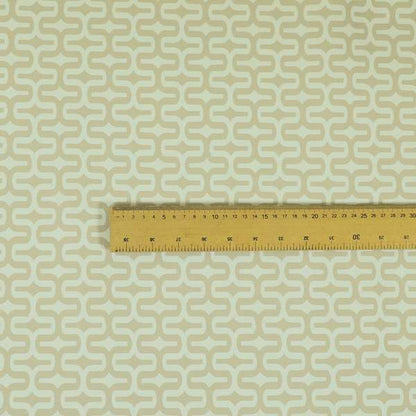 Maze Printed Velvet Modern Geometric Pattern In Light Brown Upholstery Fabric CTR-1024 - Roman Blinds