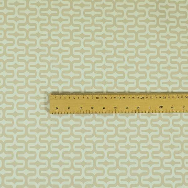 Maze Printed Velvet Modern Geometric Pattern In Light Brown Upholstery Fabric CTR-1024 - Made To Measure Curtains