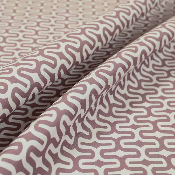 Maze Printed Velvet Modern Geometric Pattern In Purple Upholstery Fabric CTR-1026 - Made To Measure Curtains