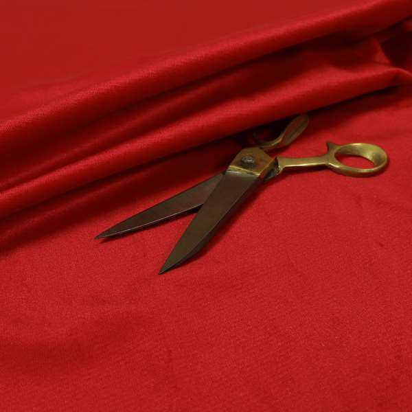 Poppy Soothing Velour Velvet Upholstery Furnishing Red Fabric CTR-1030 - Roman Blinds