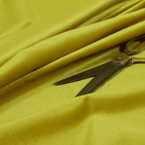 Poppy Soothing Velour Velvet Upholstery Furnishing Yellow Fabric CTR-1033 - Roman Blinds