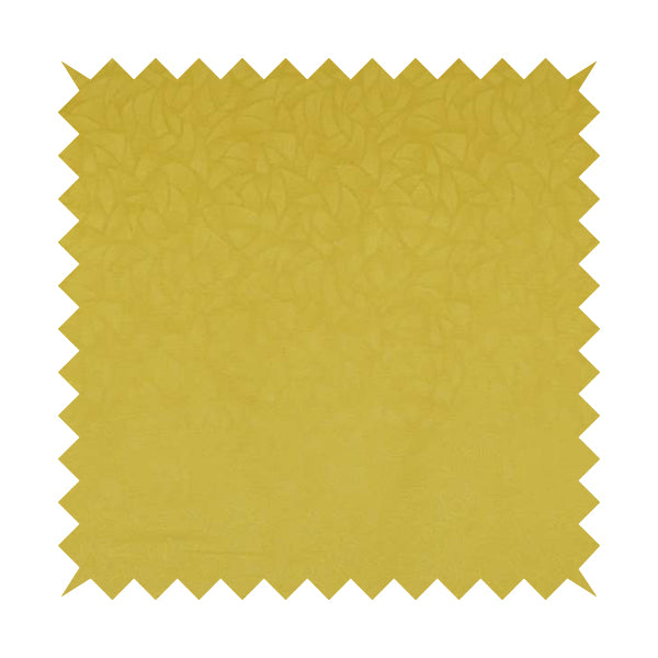 Mikado Self Pattern Soft Velour Velvet Upholstery Fabric In Yellow Colour CTR-1038 - Made To Measure Curtains