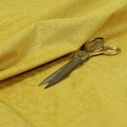 Mikado Self Pattern Soft Velour Velvet Upholstery Fabric In Yellow Colour CTR-1038 - Made To Measure Curtains