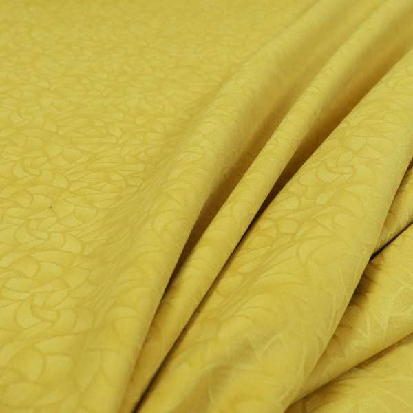 Mikado Self Pattern Soft Velour Velvet Upholstery Fabric In Yellow Colour CTR-1038 - Roman Blinds