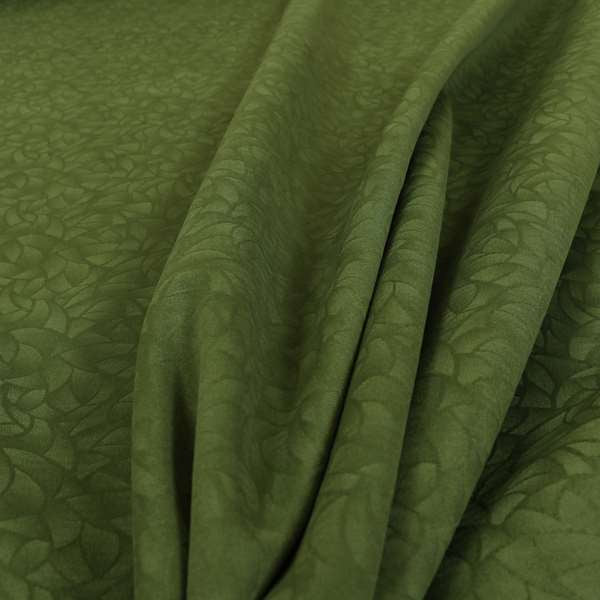 Mikado Self Pattern Soft Velour Velvet Upholstery Fabric In Green Colour CTR-1039 - Roman Blinds