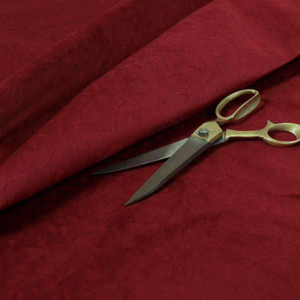 Mikado Self Pattern Soft Velour Velvet Upholstery Fabric In Red Colour CTR-1040 - Made To Measure Curtains